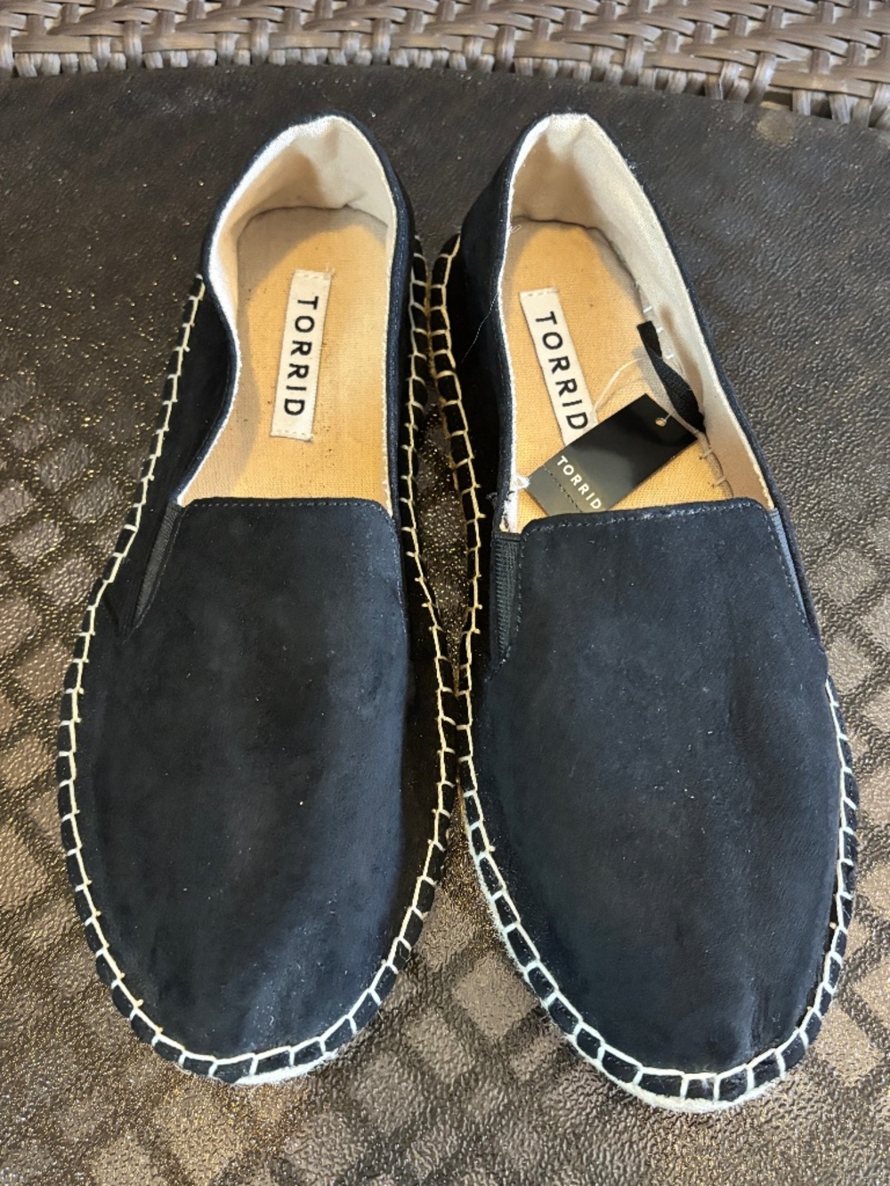 Torrid Canvas Espadrille Slip On Loafers Whipstitching Jute Wrap Sole Size 8.5W